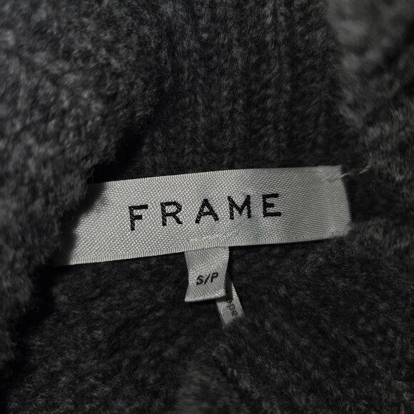 Frame Denim Cable Knit Grey Wool Turtleneck Sweater Vest Size Small - Picture 6 of 7